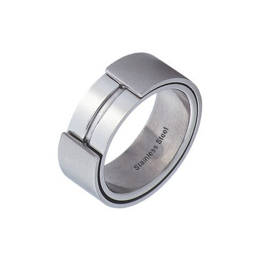 Ocelový prsten s otočnou částí