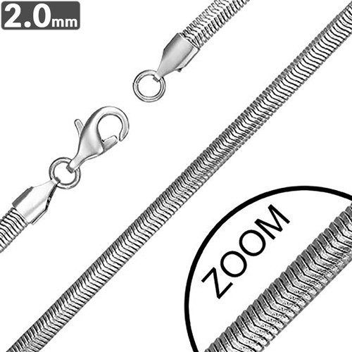 Ocelový řetízek - Plochý had 2mm