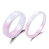 Keramický dvoubarevný prsten - růžová a bílá - 6 mm