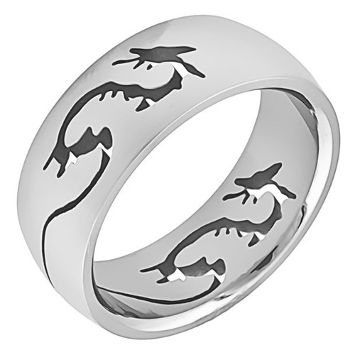 Ocelový prsten drak