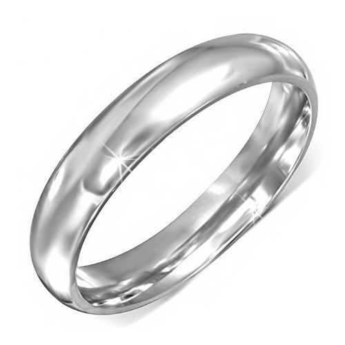 Lesklý zaoblený ocelový prsten