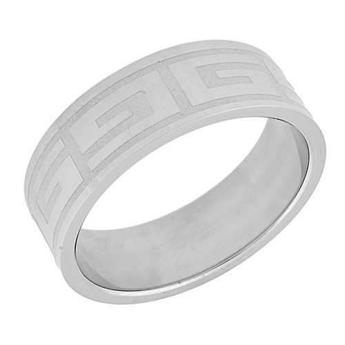 Ocelový prsten se symboly