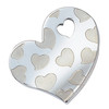 Ocelový přívěsek srdce - dvanáct matných srdéček na povrchu a otvor pro řetízek ve tvaru srdce